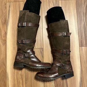 Ariat Brown Heeled Boots with Buckle Detail